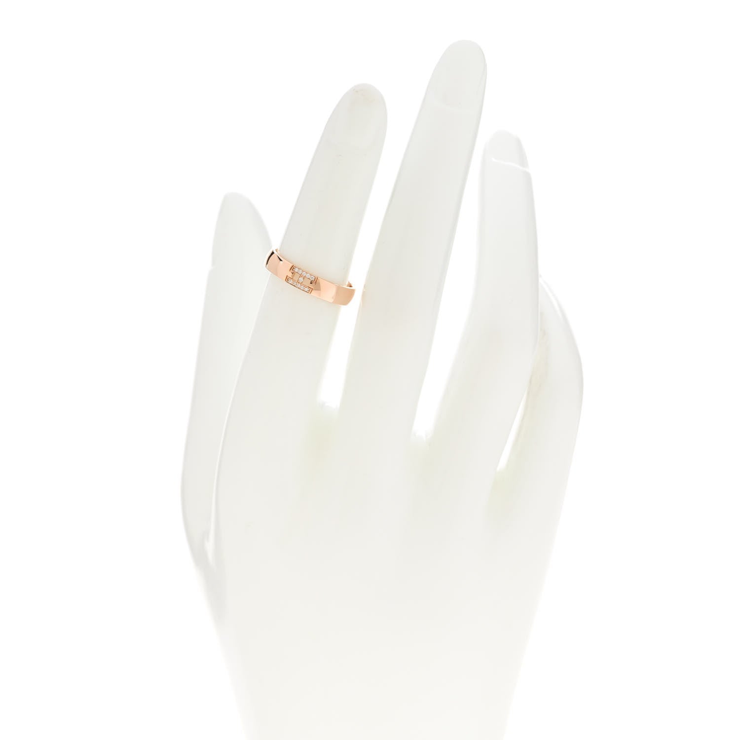 Hermes 18K Rose Gold Diamond Ever Herakles Wedding Band Ring 49 4.75 2 of 7