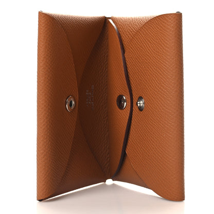 Hermes Epsom Calvi Duo Card Case Gold 5 of 8