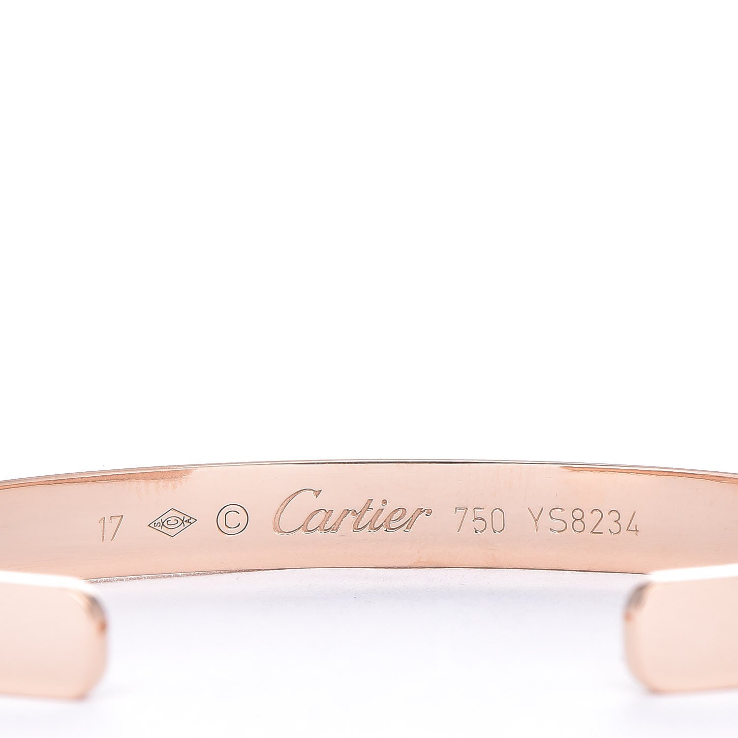 Cartier 18K Pink Gold LOVE Cuff Bracelet 17 4 of 5
