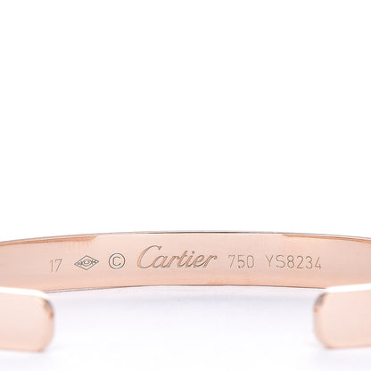 Cartier 18K Pink Gold LOVE Cuff Bracelet 17 4 of 5