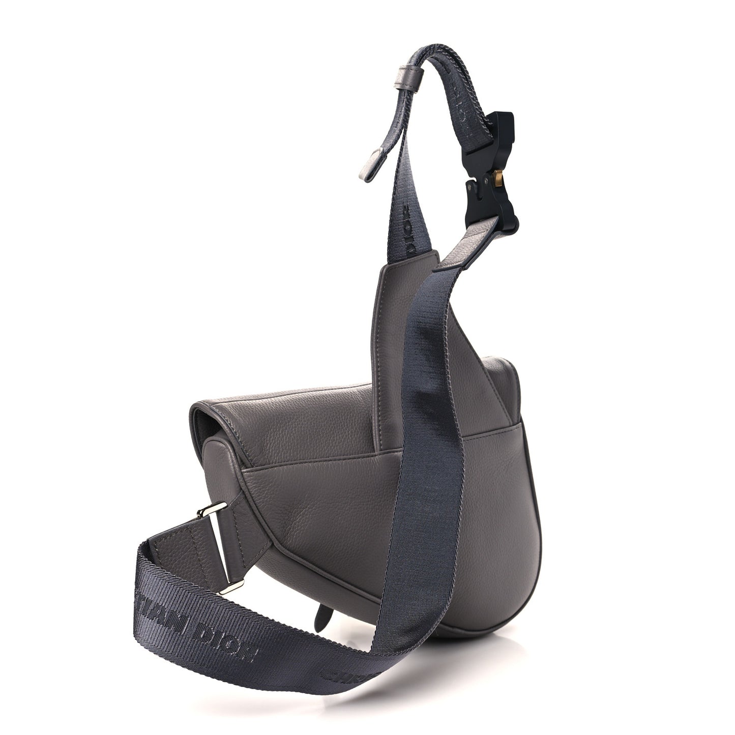 Calfskin Mens Saddle Bag Grey