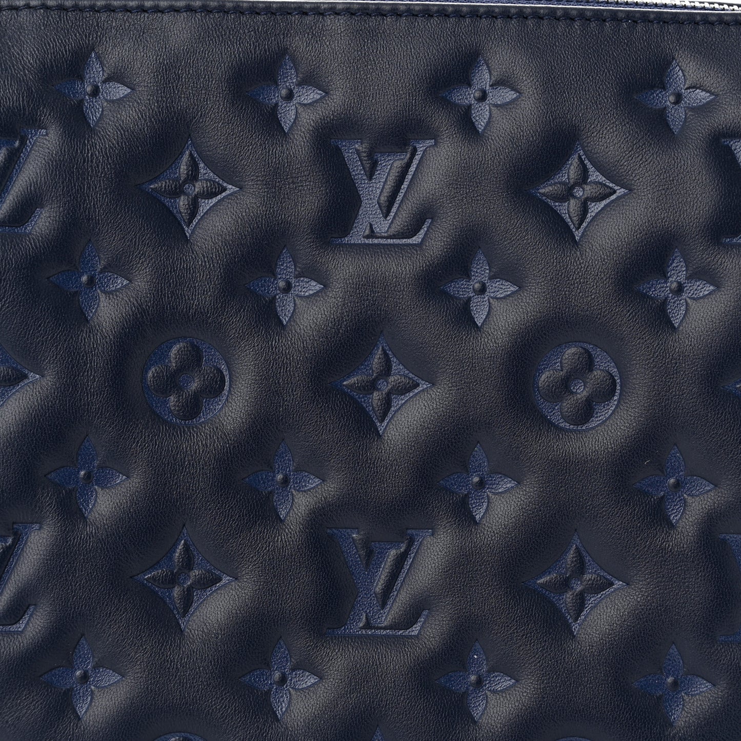 Lambskin Embossed Monogram Coussin PM Navy