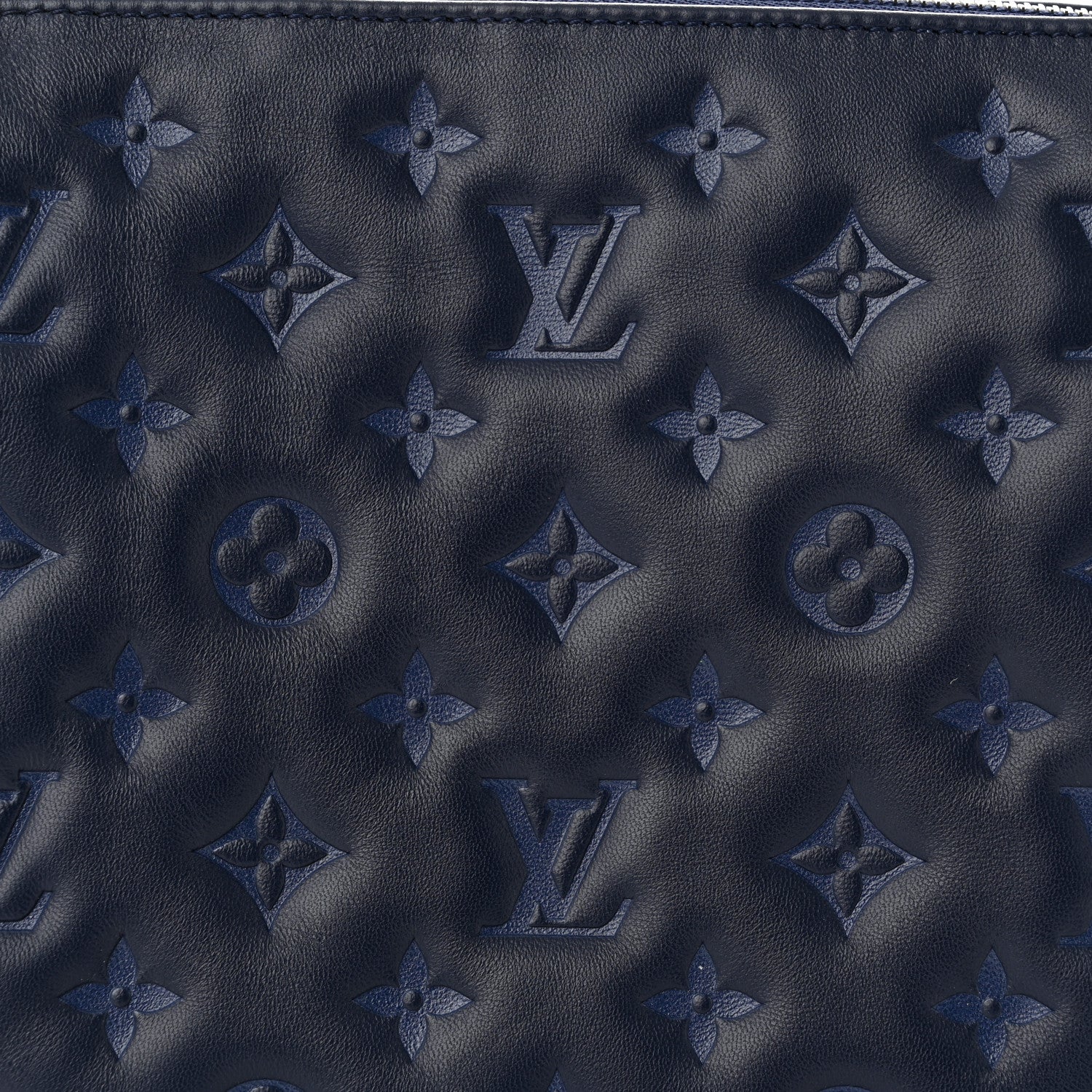 Louis Vuitton Lambskin Embossed Monogram Coussin PM Navy 11 of 12