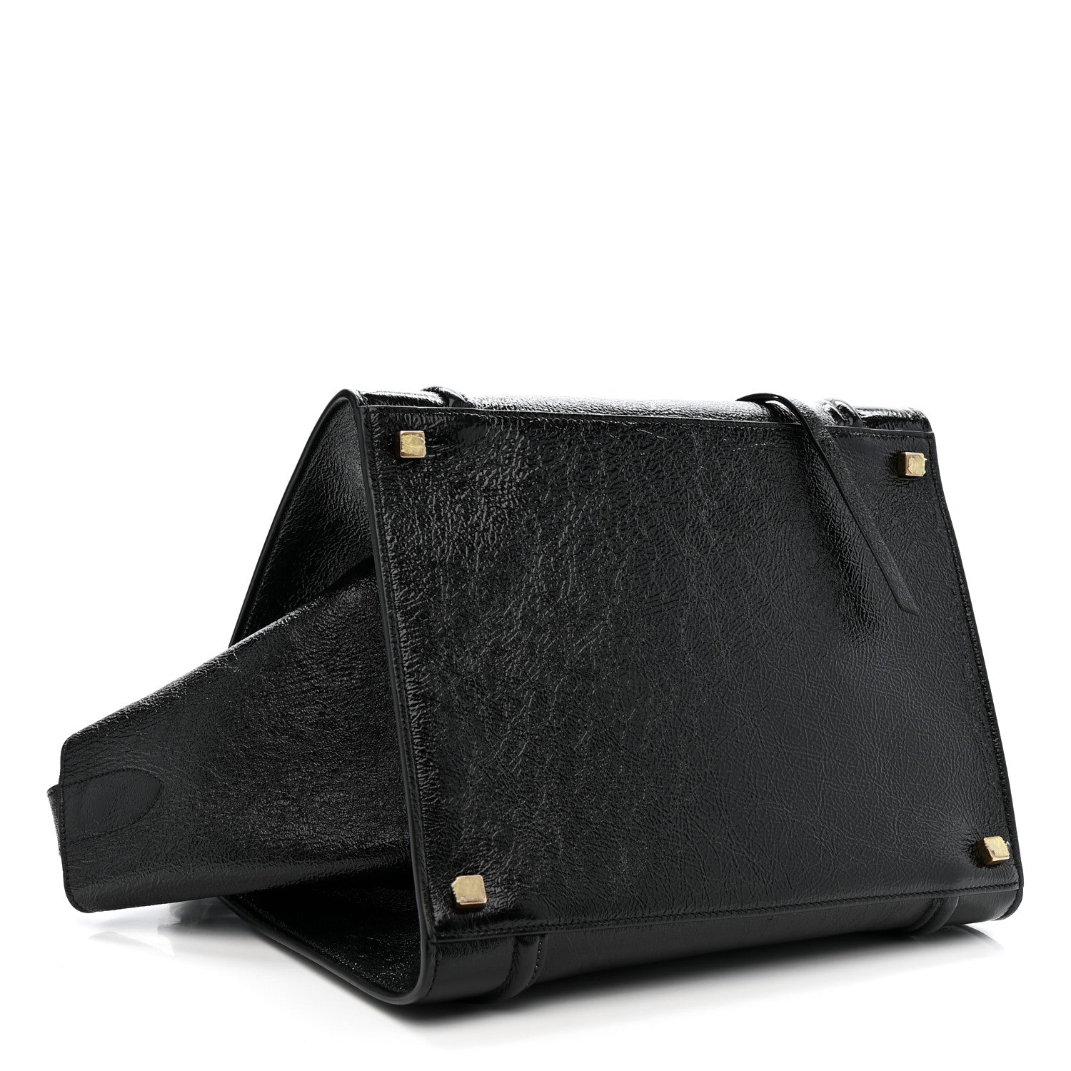 Celine Crinkled Patent Calfskin Medium Phantom Luggage Black 4 of 11