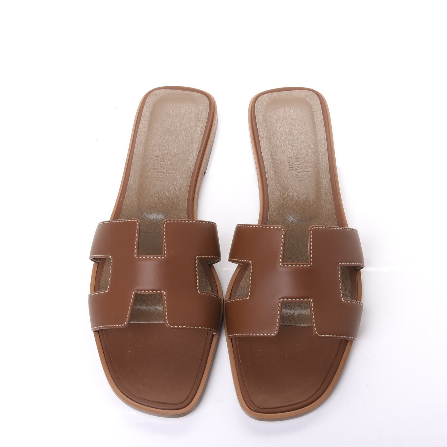 Box Calfskin Oran Sandals 38 Gold
