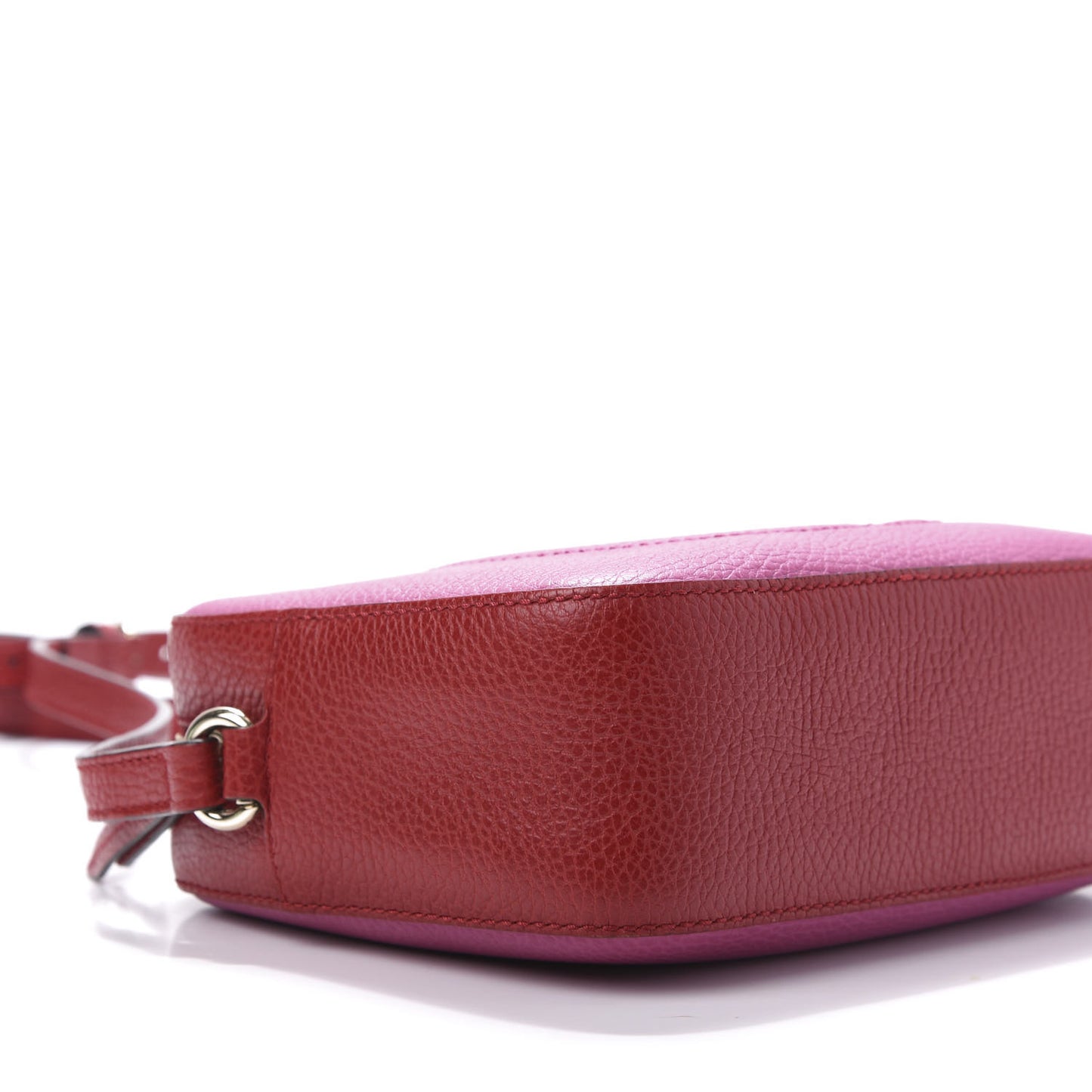 Dollar Calfskin Bi-Color Small Soho Disco Bag New Rosette Hibiscus Red