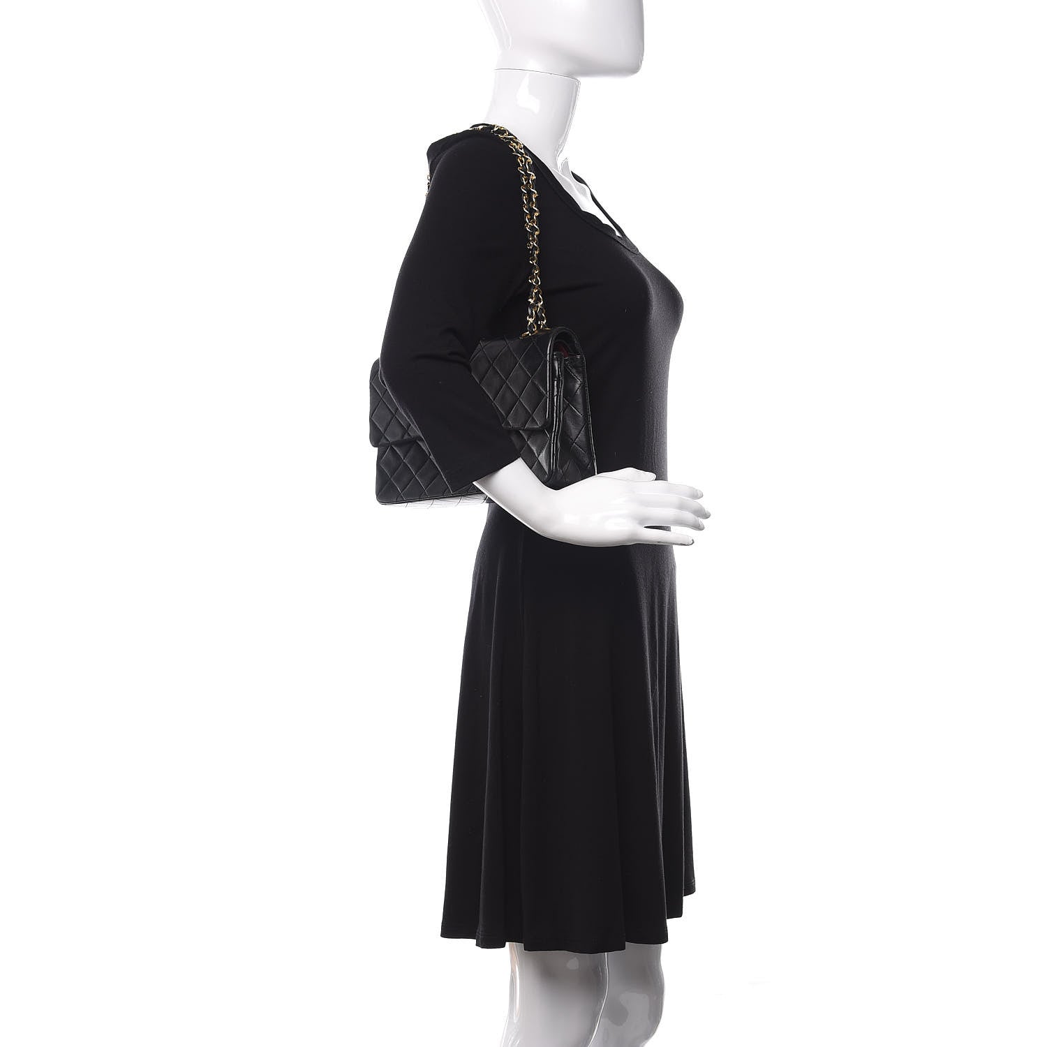 Chanel Lambskin Quilted Medium Double Flap Black 2 of 13
