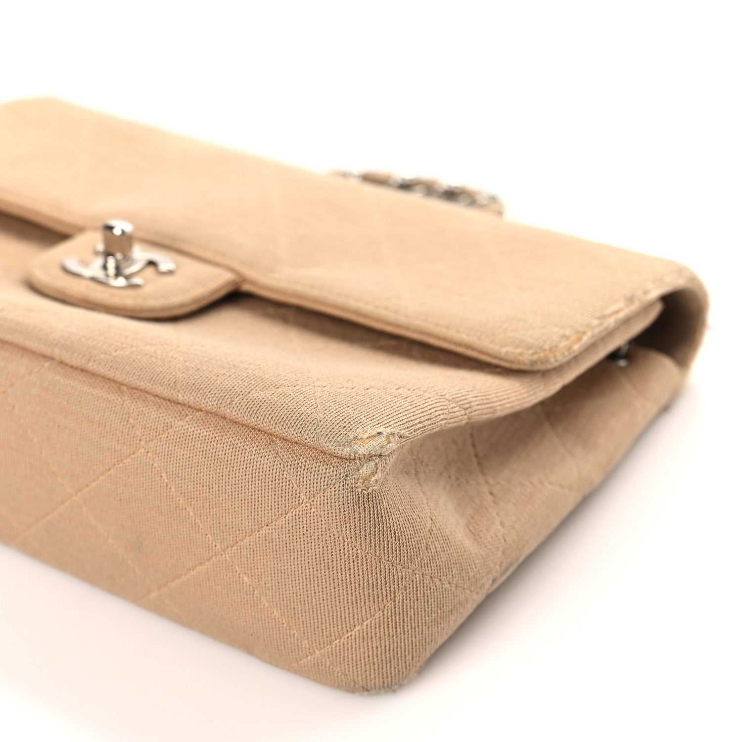 Chanel Jersey Quilted Medium Single Flap Beige 9 of 12