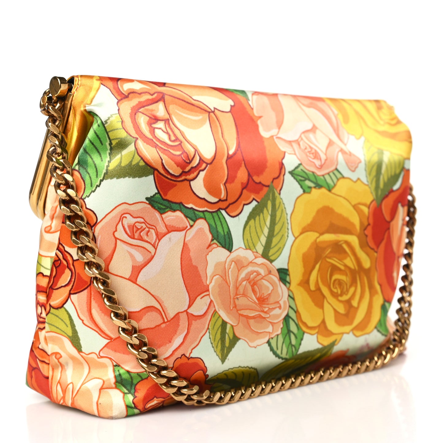 Silk Floral Print Monogram Medium Sac Charniere Fanny Multicolor