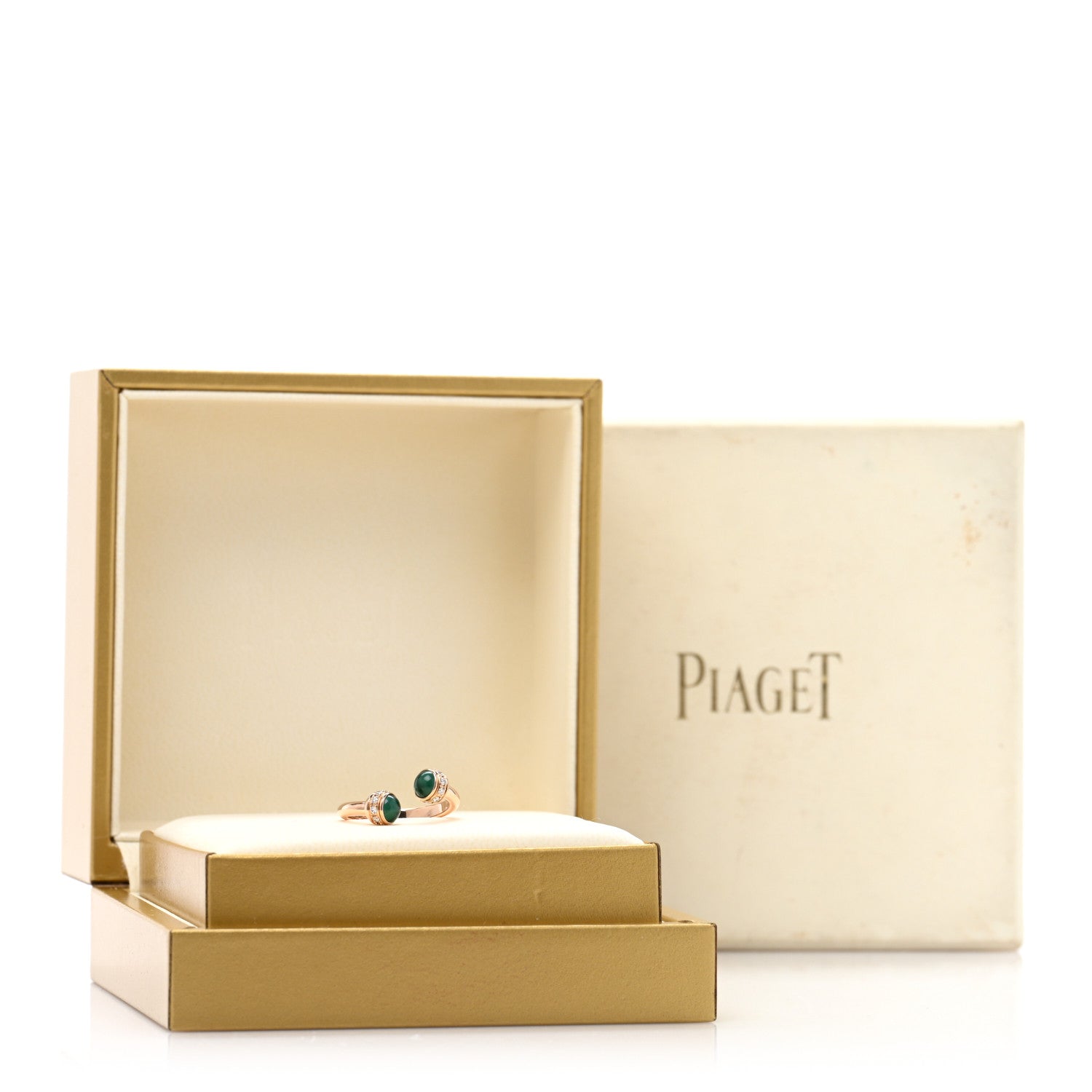 Piaget 18K Rose Gold Diamond Malachite Possession Open Ring 53 6.25 5 of 5