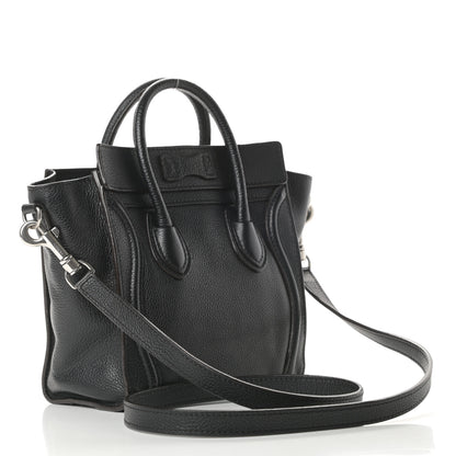 Celine Drummed Calfskin Nano Luggage Black 3 of 10