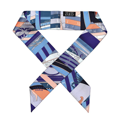Hermes Silk Astrologie Nouvelle Twilly Ultraviolet Bleu Corail 1 of 5