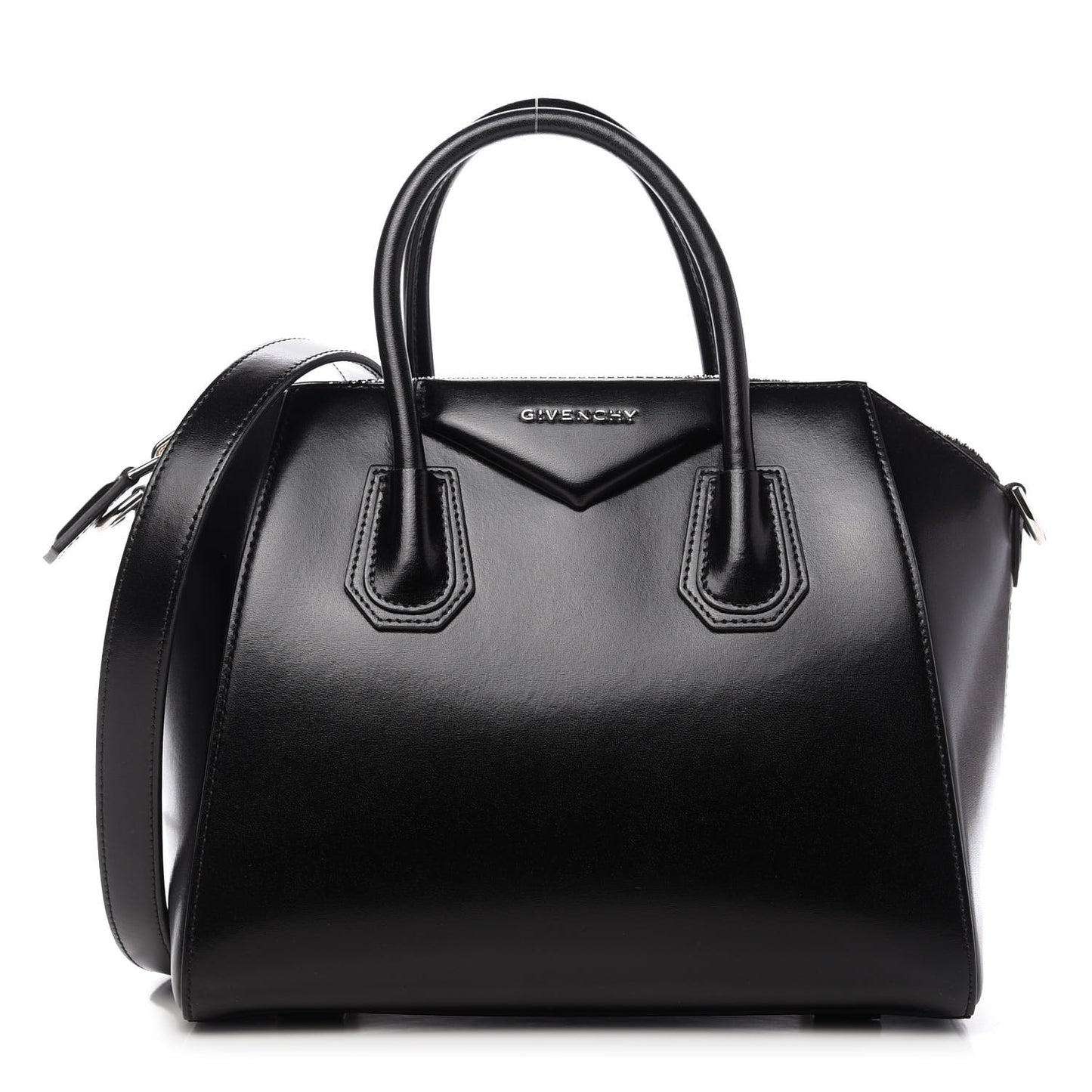 Shiny Lord Calfskin Small Antigona Black