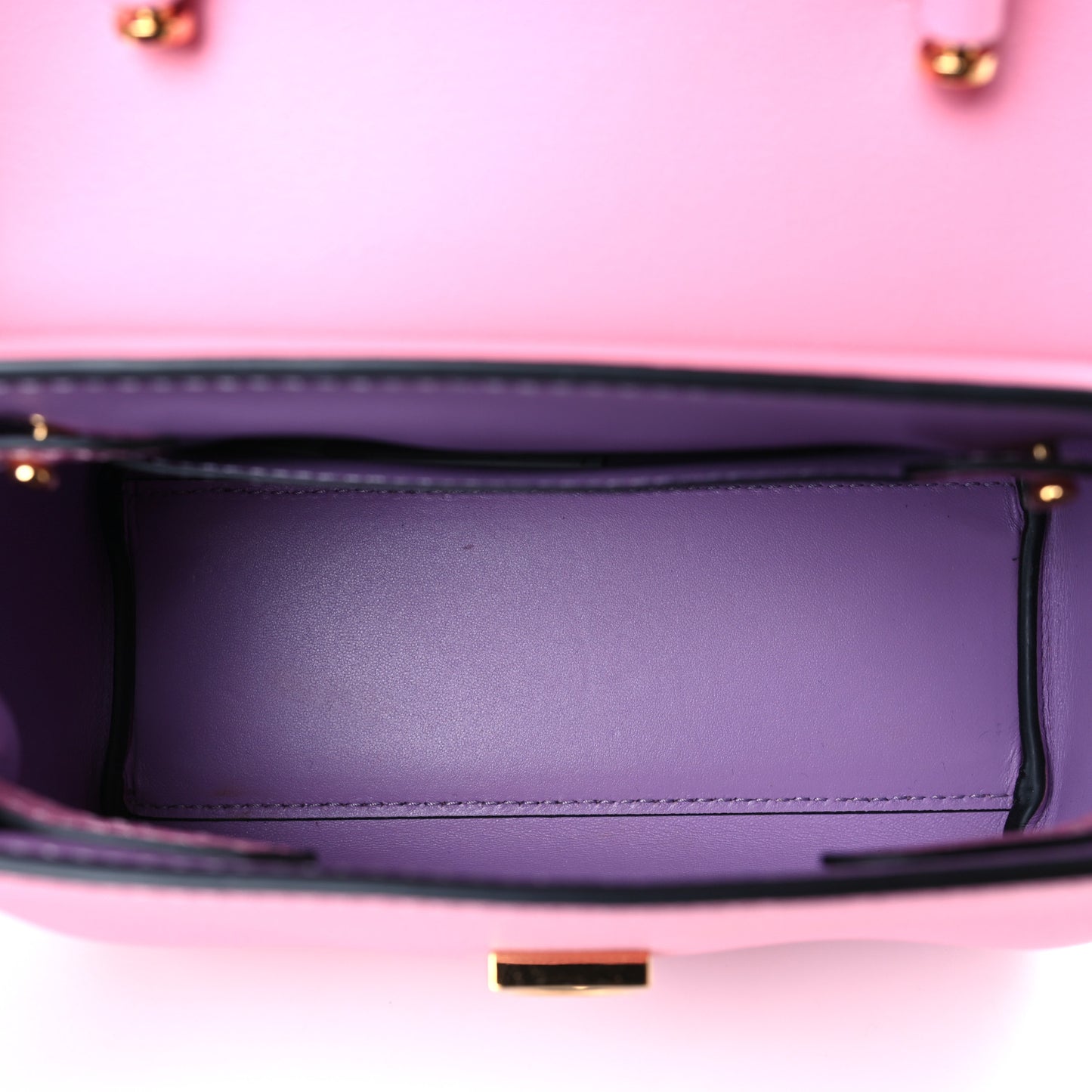Grained Calfskin Small La Medusa Top Handle Bag Pink