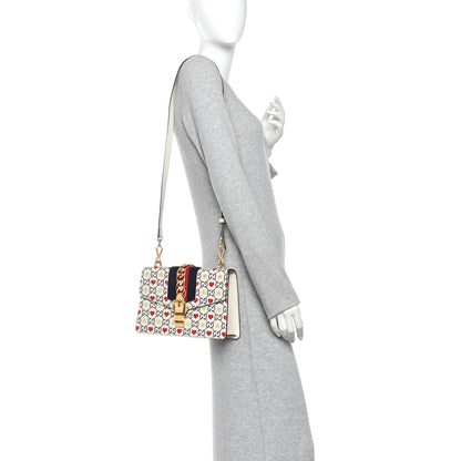 Gucci Calfskin Valentine's Day Exclusive Small Sylvie Top Handle Bag Ivory 2 of 10