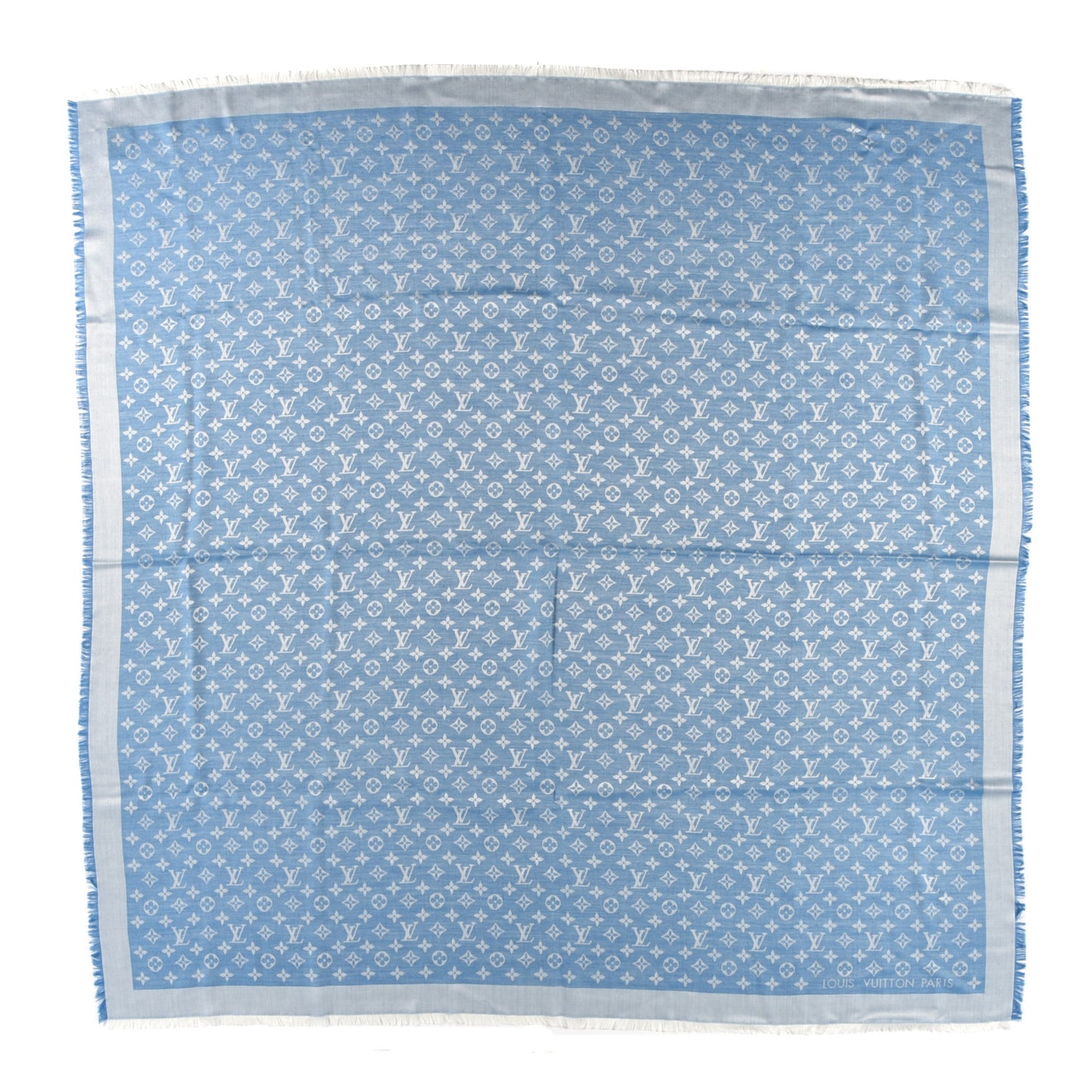 Wool Silk Monogram Shawl