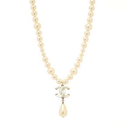 Chanel Pearl CC Drop Necklace Gold 1 of 4