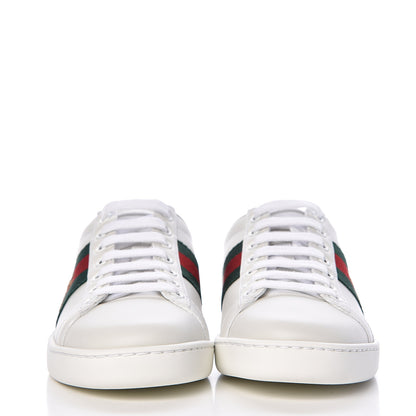 Gucci Calfskin Ayers Bee Embroidered Womens Ace Sneakers 34 White Green 2 of 10