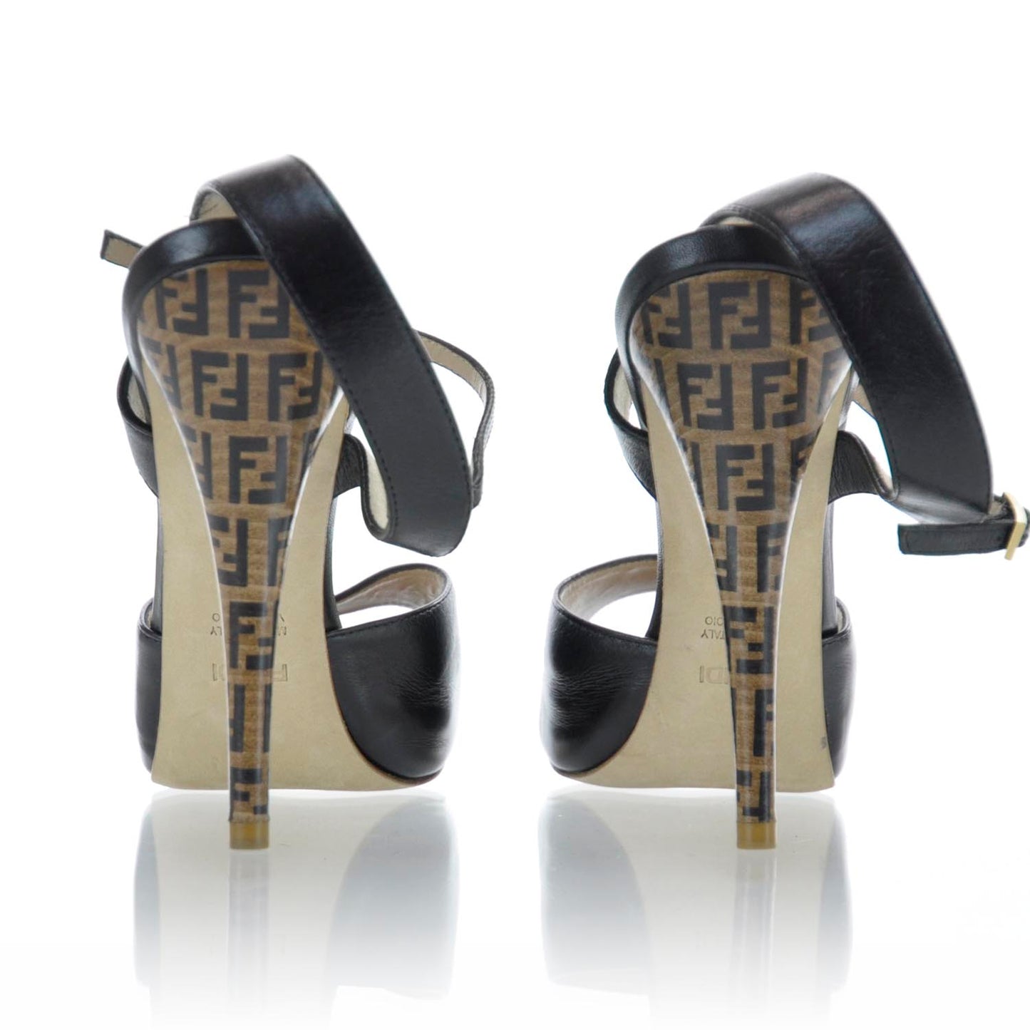 Zucchino Leather Platform Peep Toe Heels Pumps 39