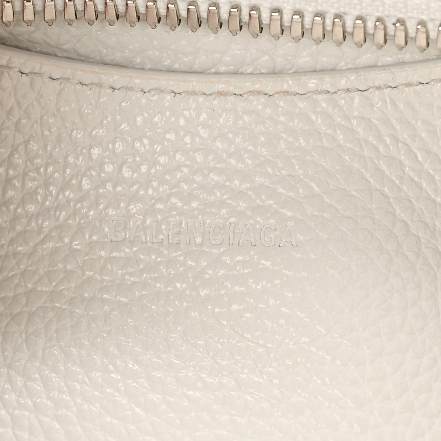 Grained Calfskin Neo Classic Silver Hardware Mini City White