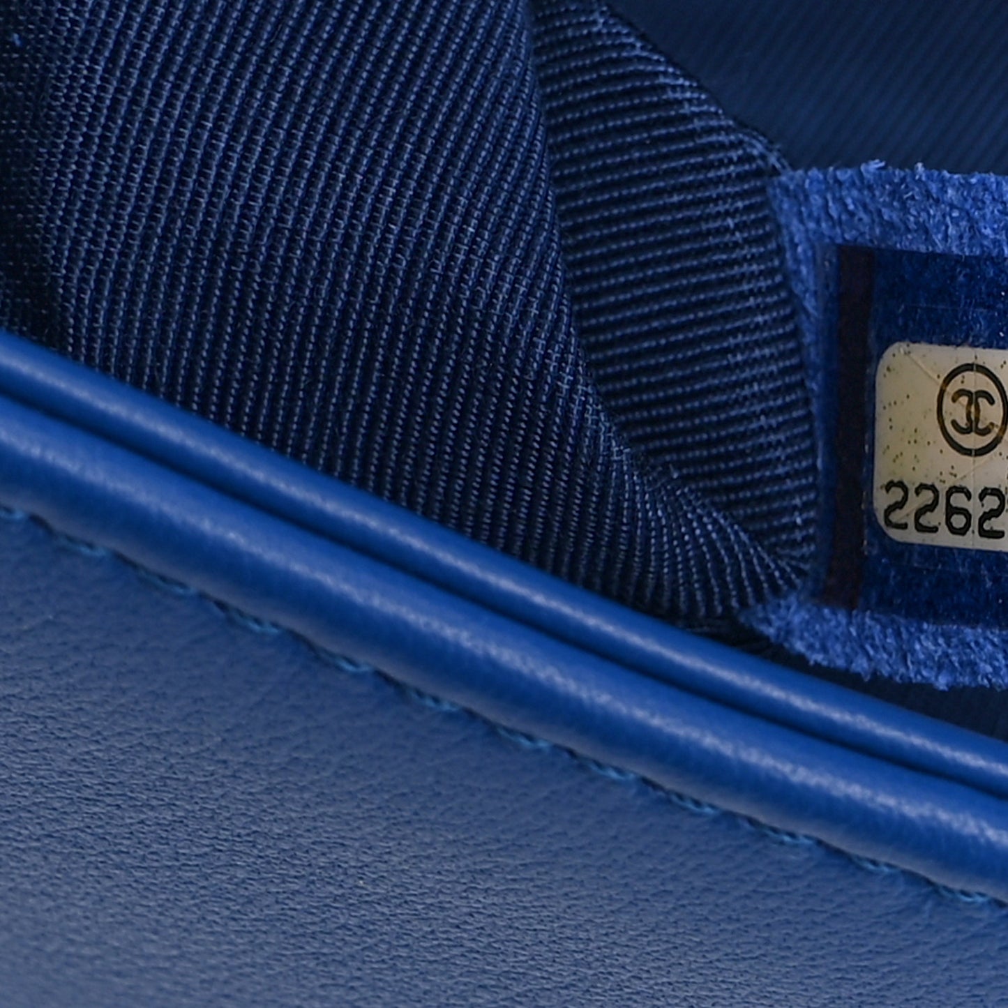 Lambskin Chevron Quilted Medium Boy Flap Blue