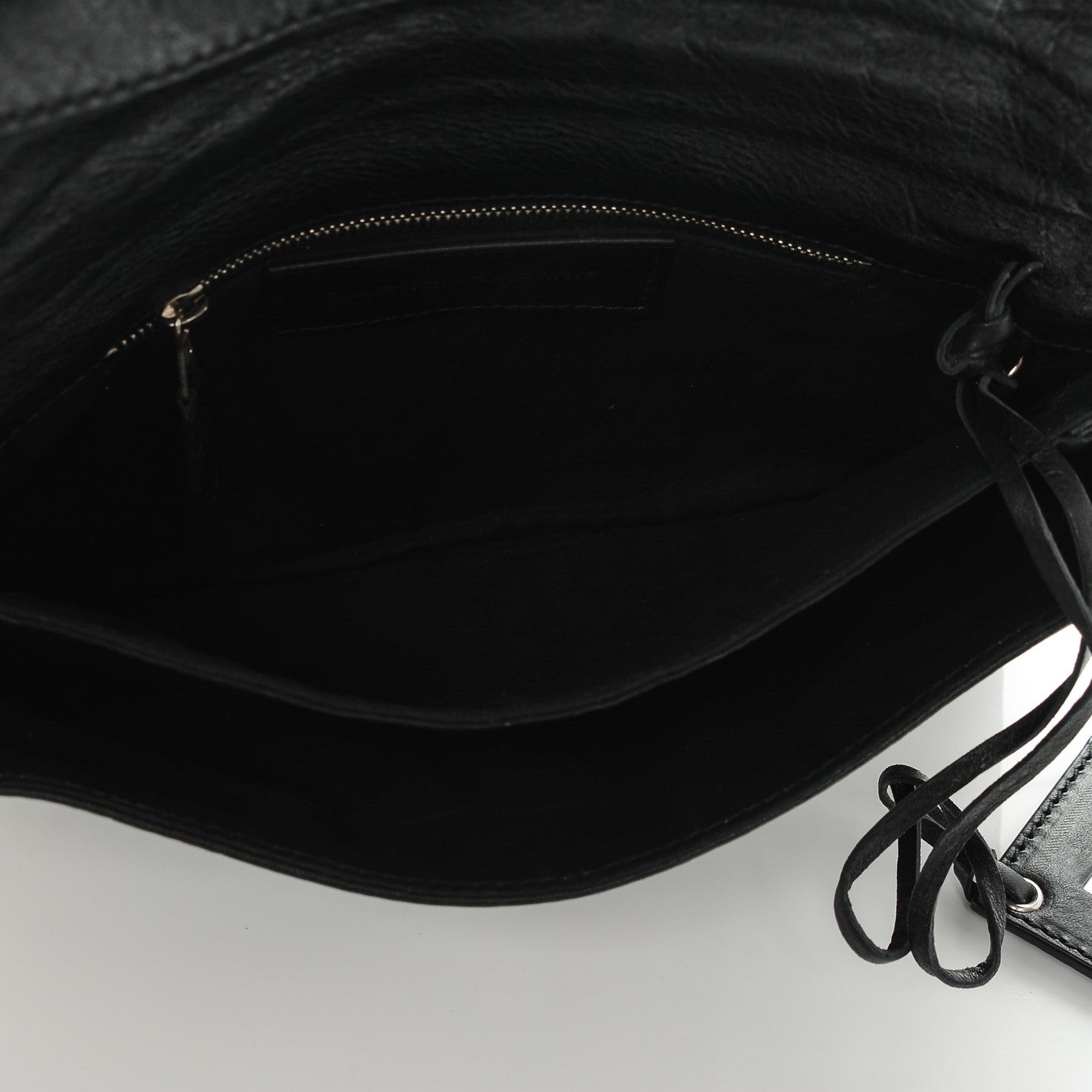 Balenciaga Agneau Giant 12 Silver Hardware Envelope Clutch Black 5 of 7