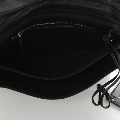 Balenciaga Agneau Giant 12 Silver Hardware Envelope Clutch Black 5 of 7