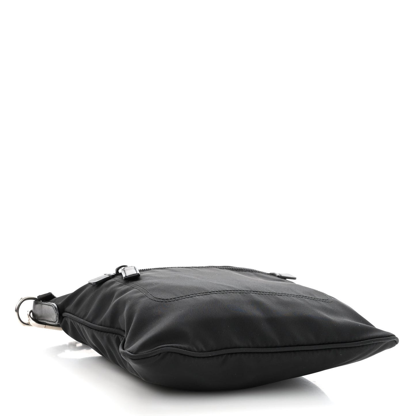 Nylon Saffiano Flat Messenger Bag Black