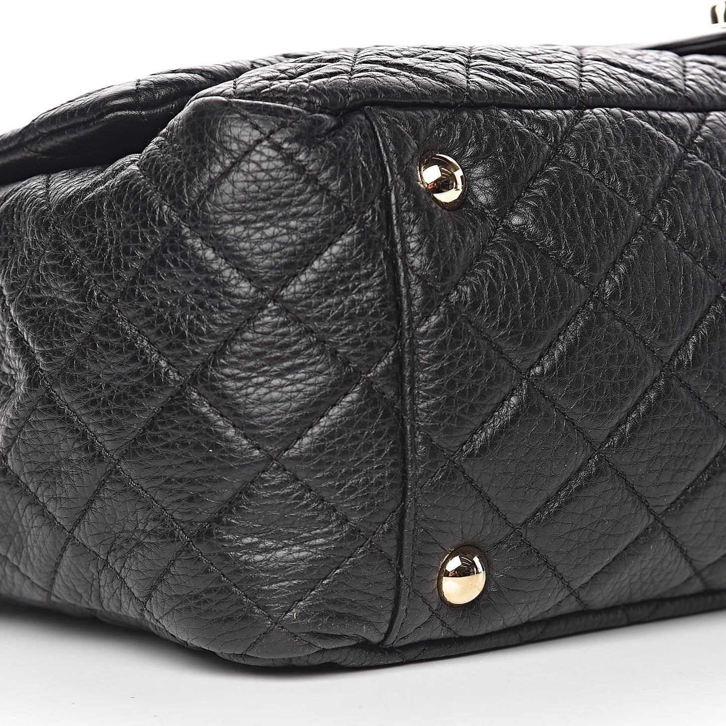 Calfskin Quilted XXL Travel Flap Bag Black