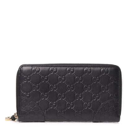 Gucci Guccissima Signature Microguccissima Bree Zip Around Wallet Black 1 of 9