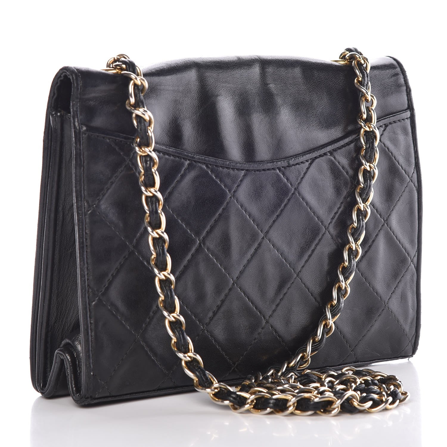 Chanel Lambskin Quilted CC Small Single Flap Black 3 of 16
