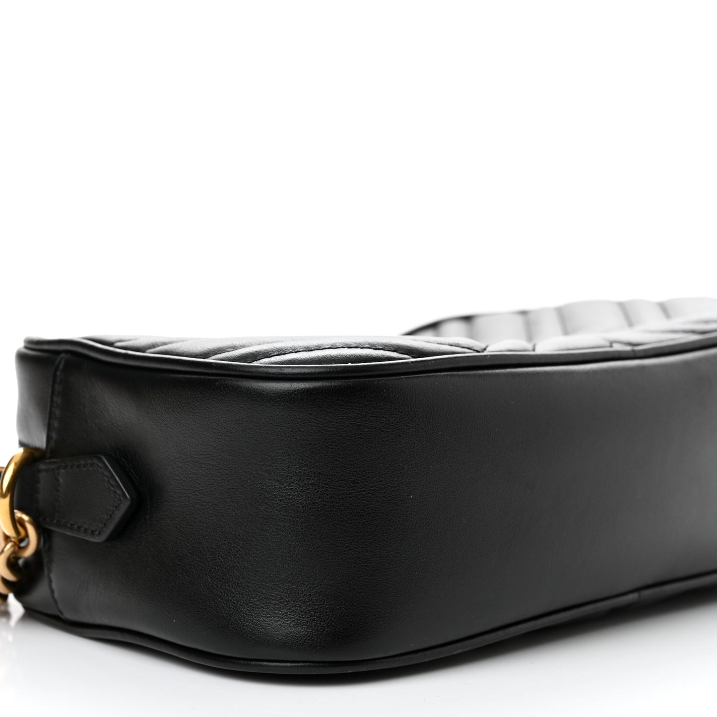 Calfskin Matelasse Small GG Marmont Chain Shoulder Bag Black