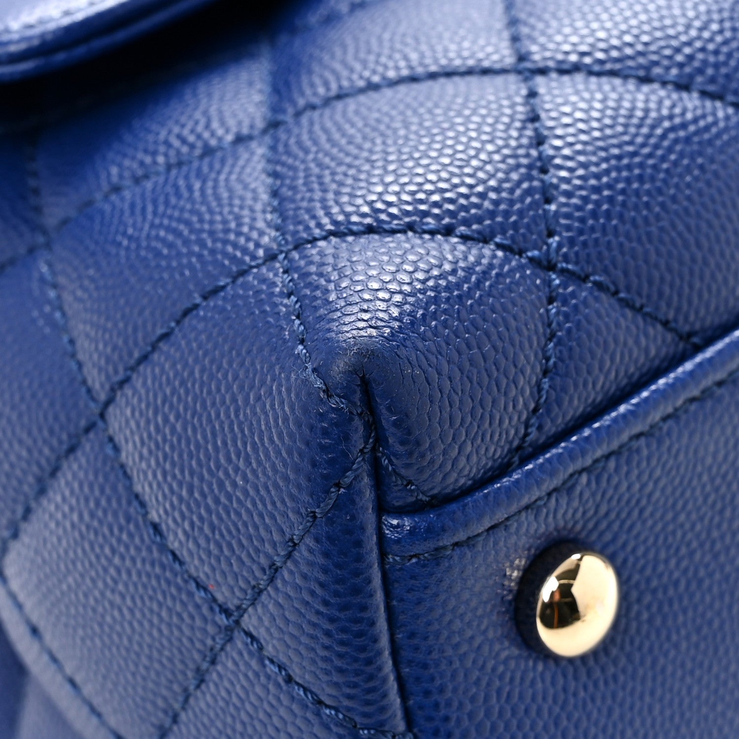 Chanel Caviar Quilted Small Coco Handle Flap Blue 12 of 12