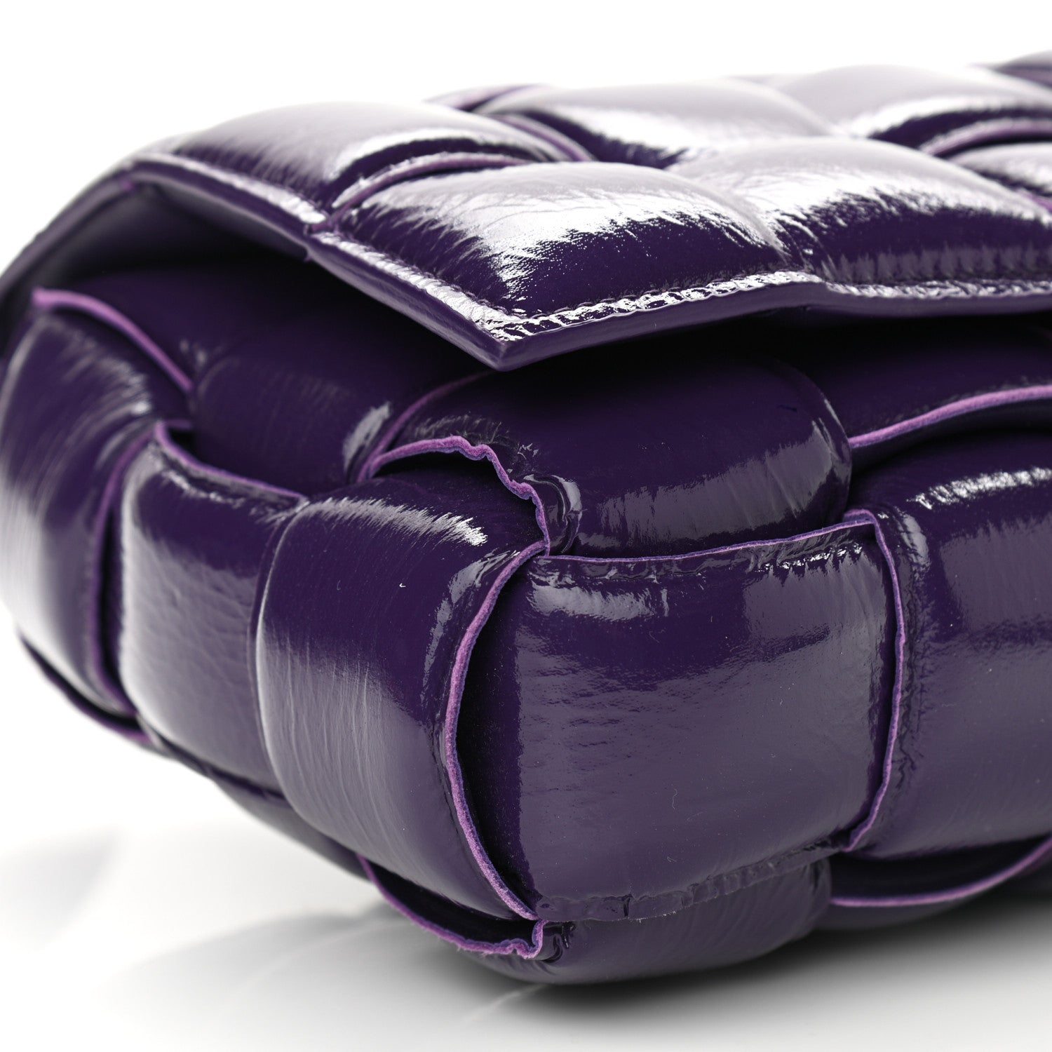 Bottega Veneta Textured Deerskin Maxi Intrecciato Padded Cassette Crossbody Bag Raisin 9 of 10