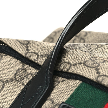 Gucci Soft GG Supreme Monogram Appia Calfskin Web Tote Backpack Beige Ebony Black 11 of 11