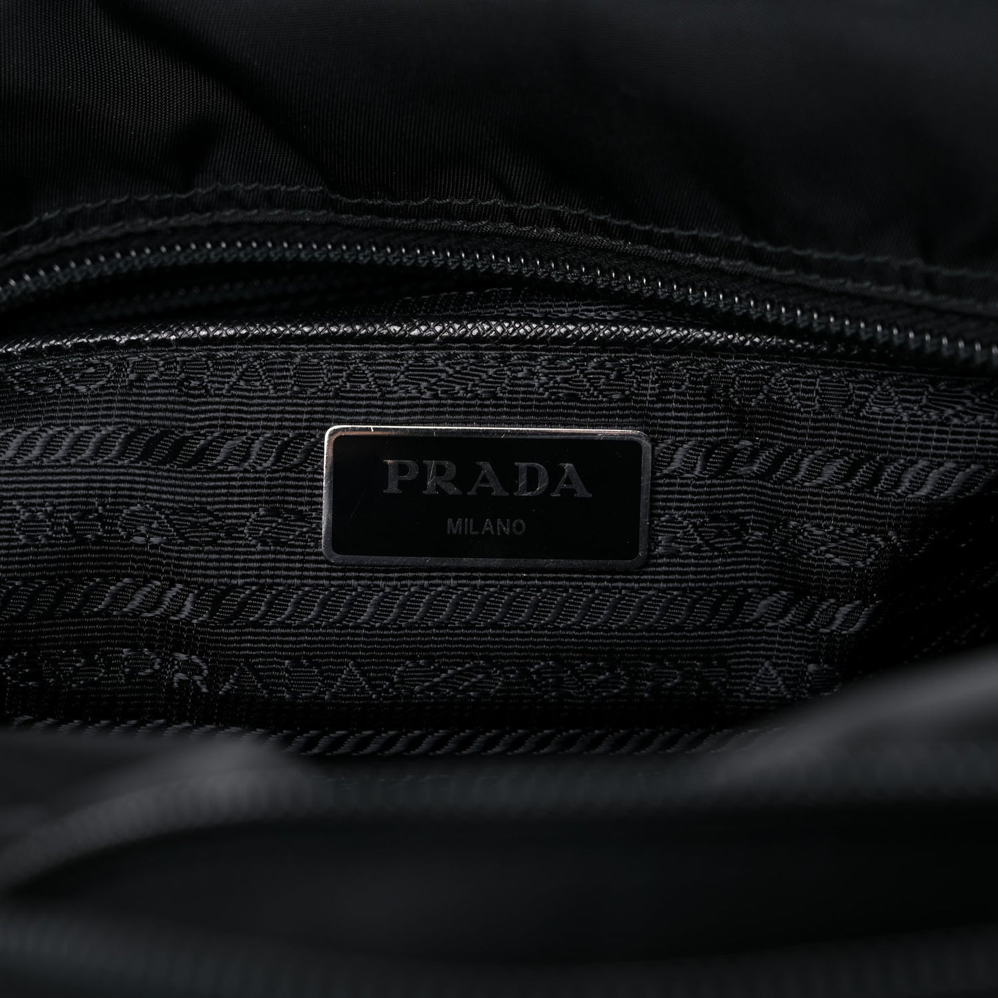 Tessuto Nylon Saffiano Messenger Bag Black