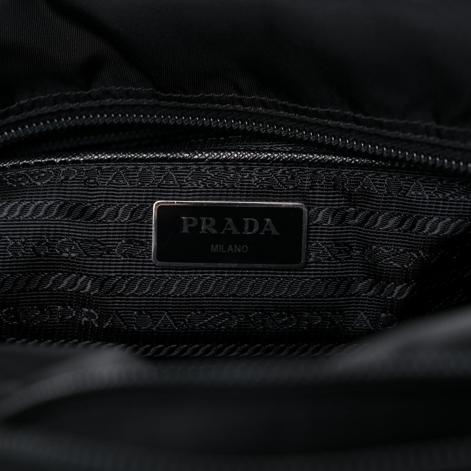 Prada Tessuto Nylon Saffiano Messenger Bag Black 6 of 15