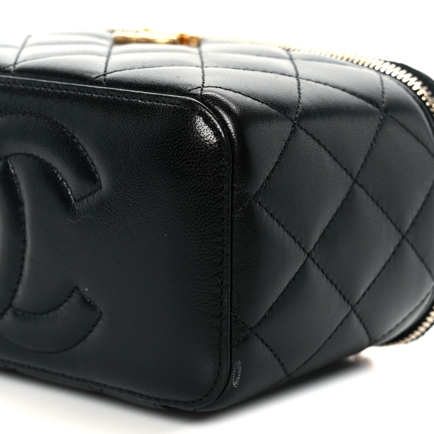 Chanel Lambskin Quilted Sweetheart Vanity Case Black 10 of 11