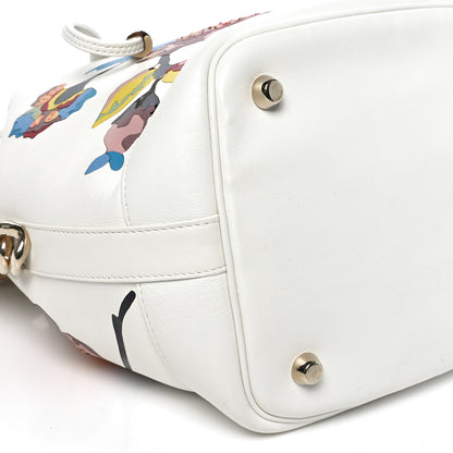 Christian Dior Calfskin Snakeskin Paradise Bubble Bucket Bag White Multicolor 8 of 9