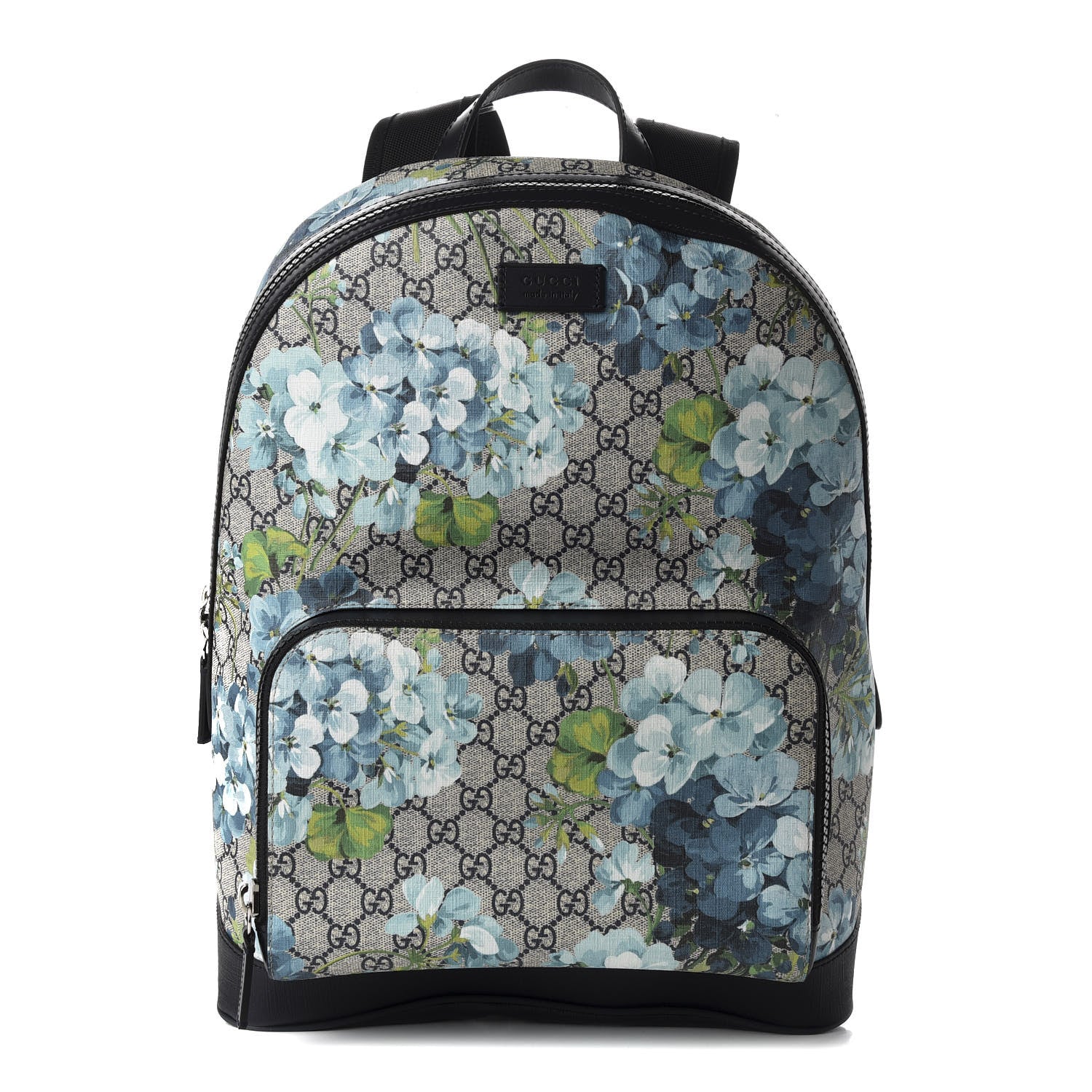 Gucci GG Supreme Monogram Blooms Medium Day Backpack Beige Blue Navy 1 of 9