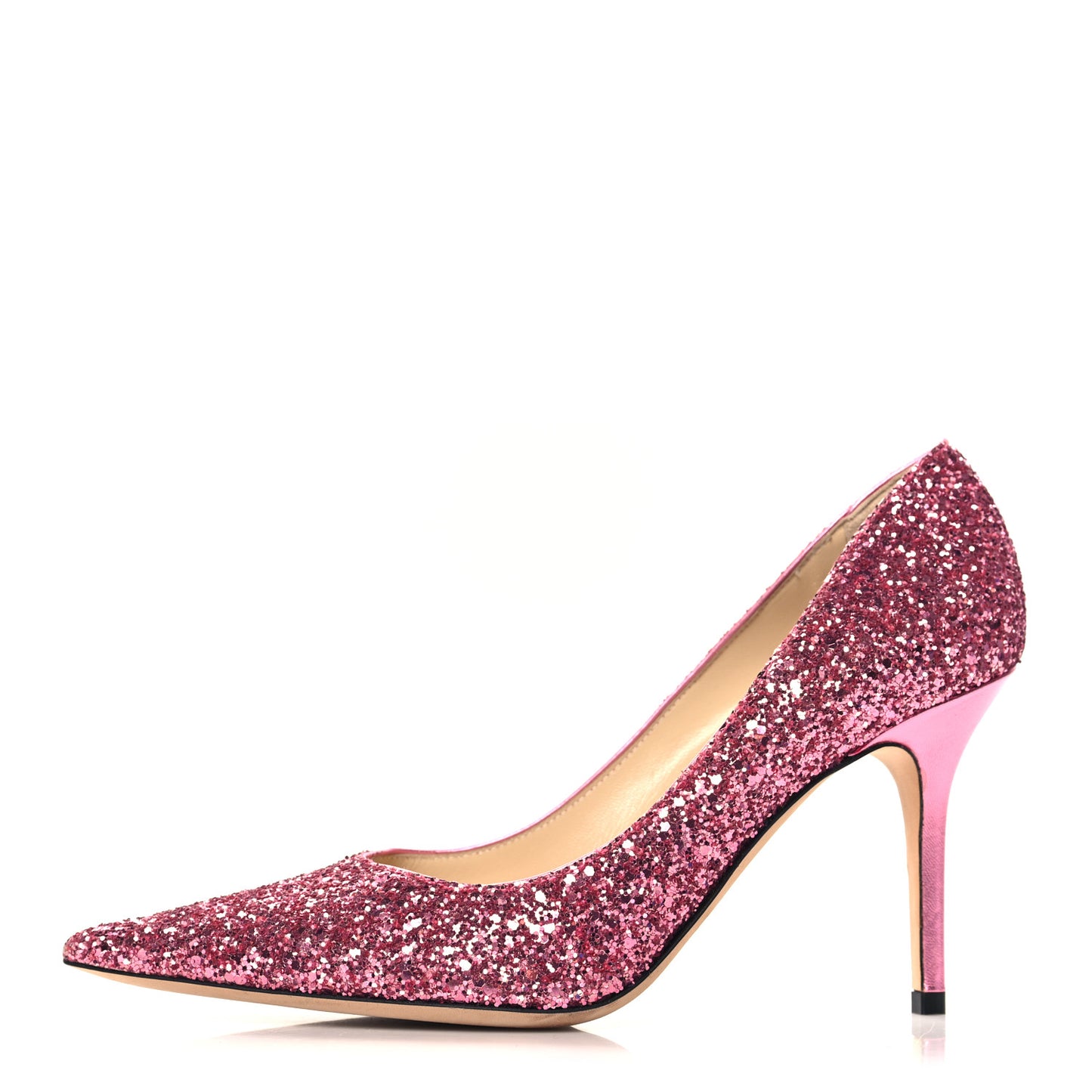 Glitter Pointy Toe Romy 85 Pumps 38.5 Pink