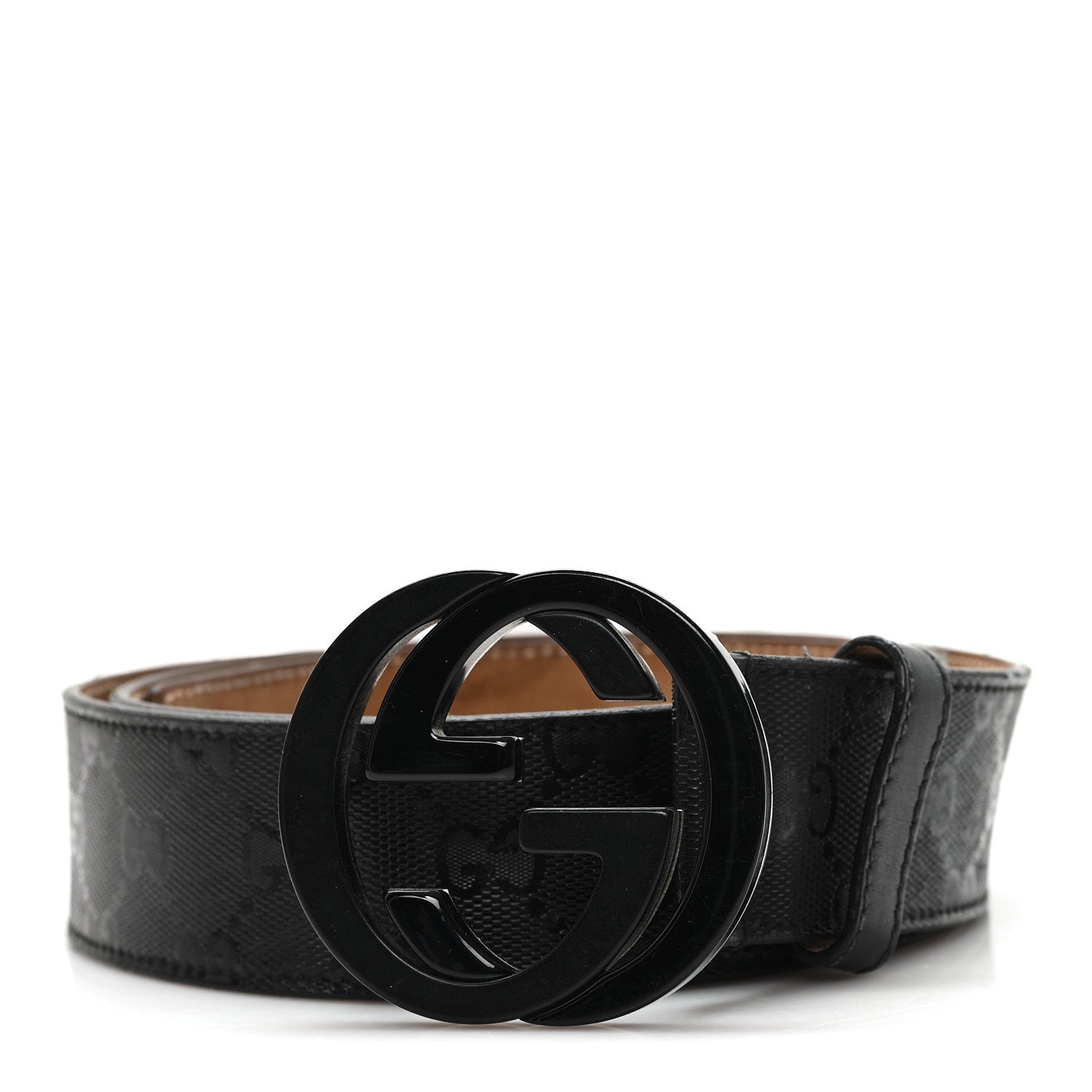 Gucci Imprime Monogram Interlocking G 105 42 Belt Black 1 of 5
