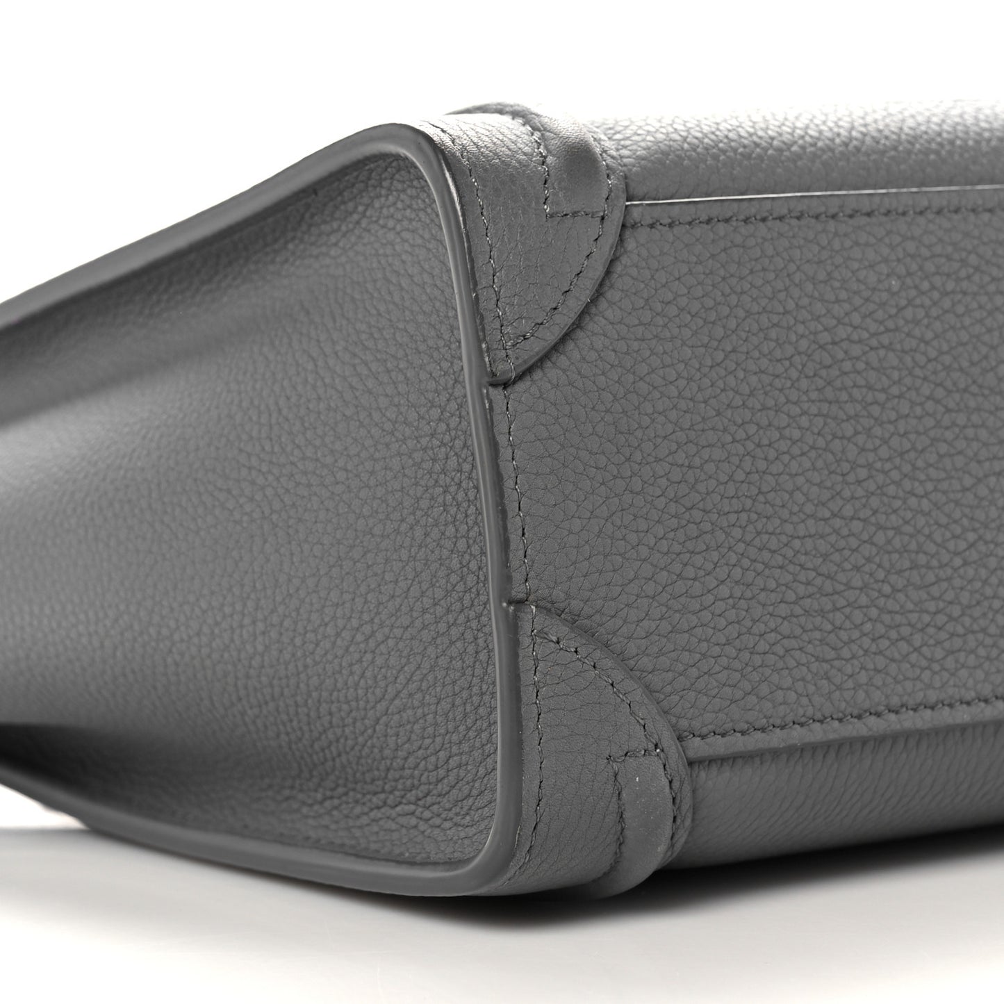 Drummed Calfskin Nano Luggage Kohl