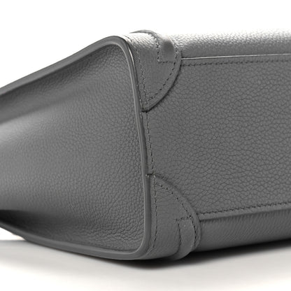 Celine Drummed Calfskin Nano Luggage Kohl 12 of 13