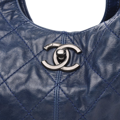 Chanel Aged Calfskin Quilted Coco Supple Hobo Blue 13 of 14