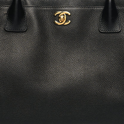 Chanel Calfskin Cerf Executive Shopper Tote Black 10 of 12