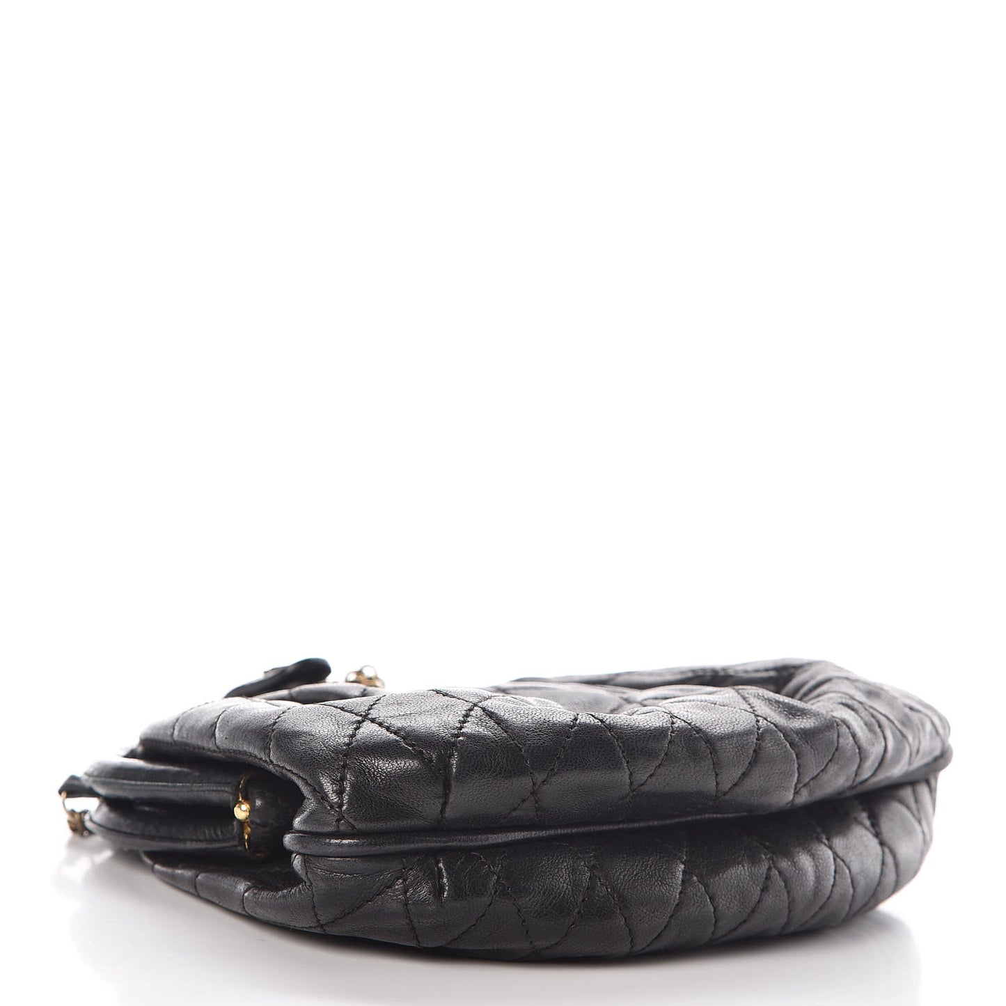 Lambskin Quilted Frame Bag Black