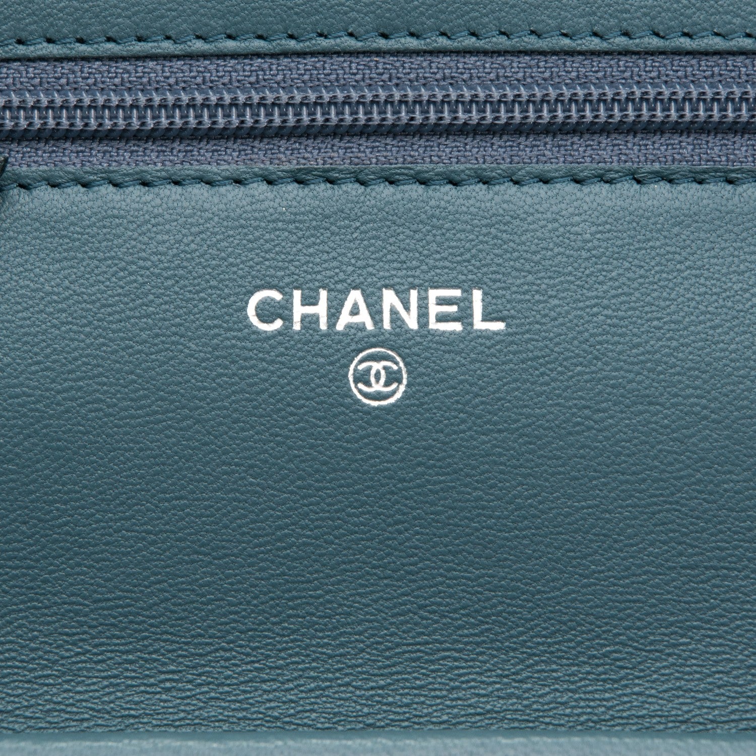 Chanel Lambskin Quilted Wallet On Chain WOC Blue 6 of 8