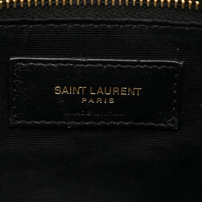 Saint Laurent Denim Quilted Medium Loulou Puffer Monogram Chain Satchel Rodeo Blue 5 of 9