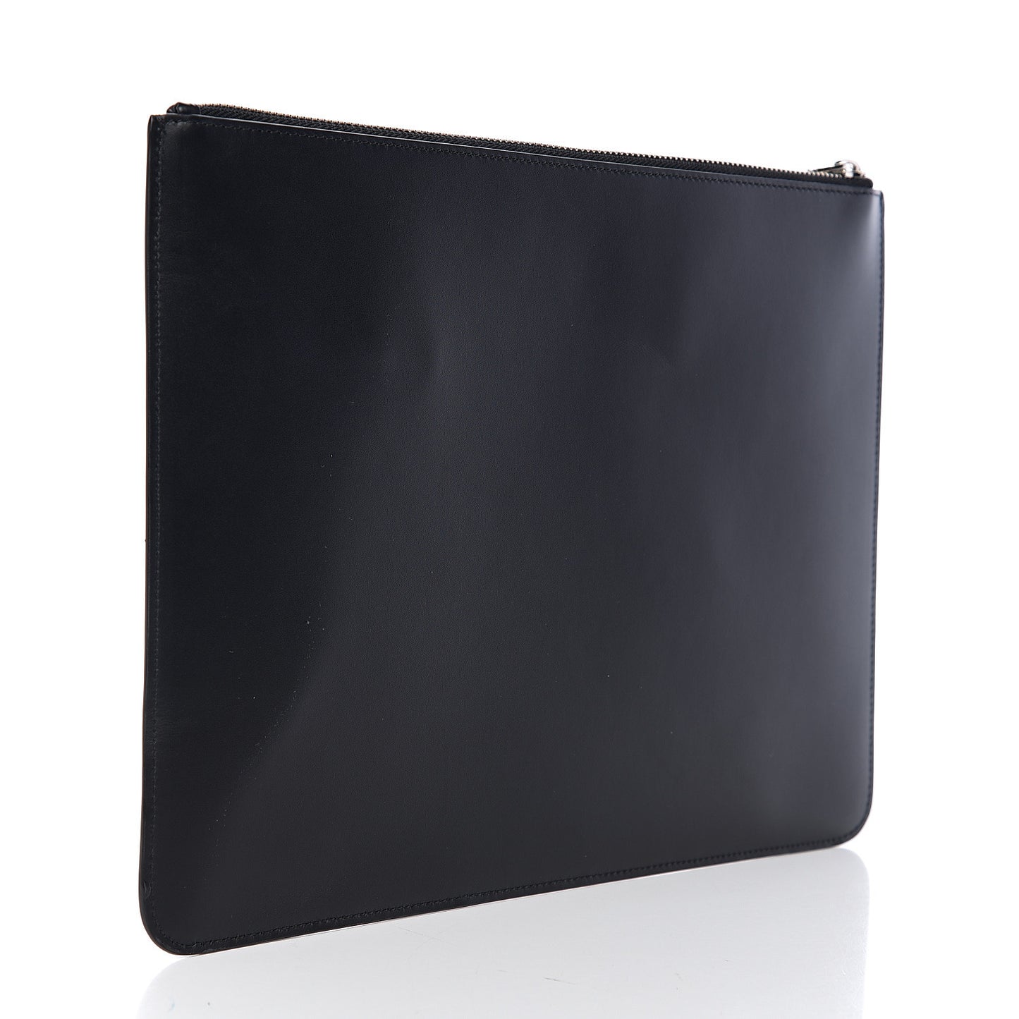 Calfskin Logo Pouch Black